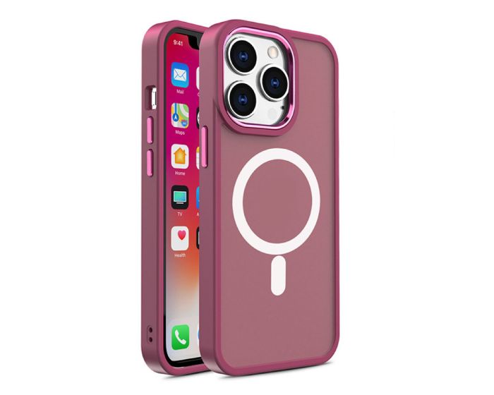 Magnetic Color Matte MagSafe Hybrid Case Burgundy (iPhone 15 Pro Max)