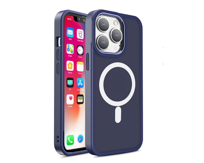 Magnetic Color Matte MagSafe Hybrid Case Navy Blue (iPhone 15 Pro Max)