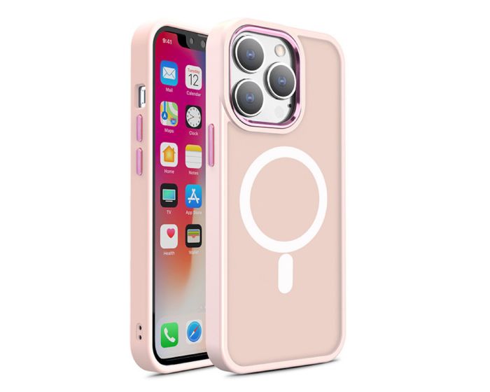 Magnetic Color Matte MagSafe Hybrid Case Pink (iPhone 15 Pro Max)
