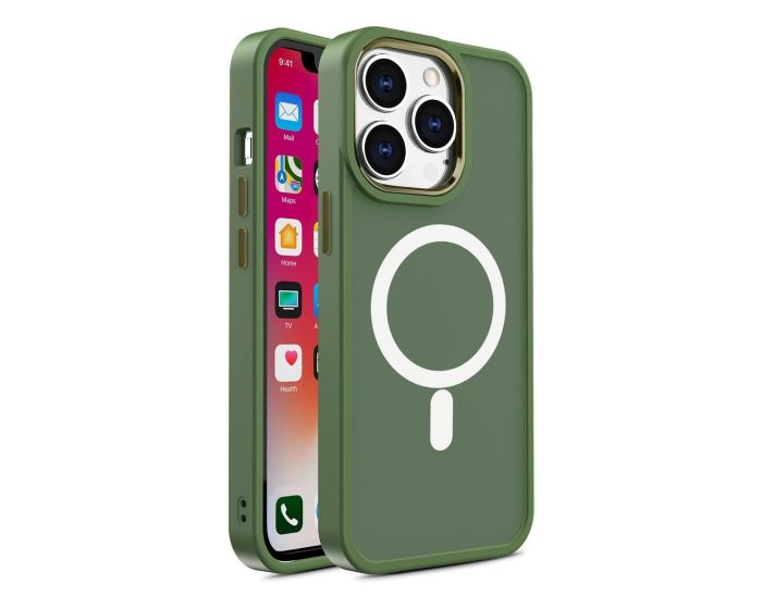 Magnetic Color Matte MagSafe Hybrid Case Green (iPhone 15)