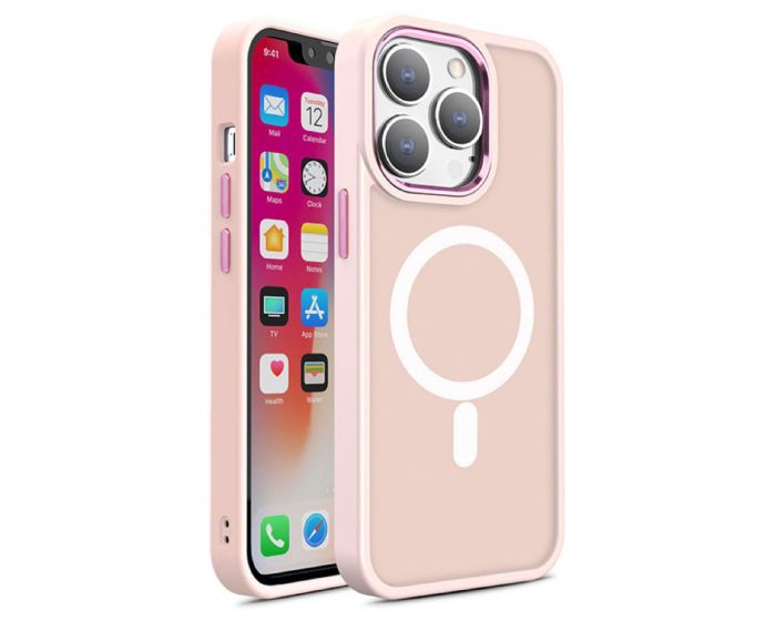 Magnetic Color Matte MagSafe Hybrid Case Pink (iPhone 15)
