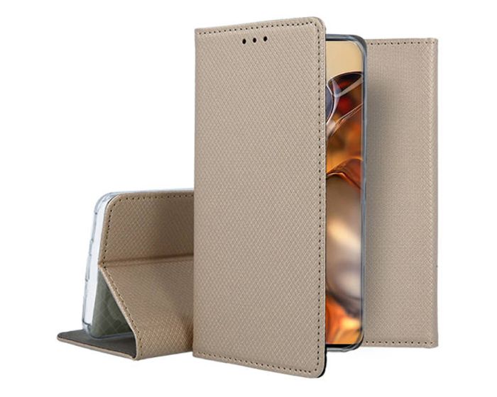 Forcell Smart Book Case με Δυνατότητα Stand Θήκη Πορτοφόλι Gold (Xiaomi 11T / 11T Pro)