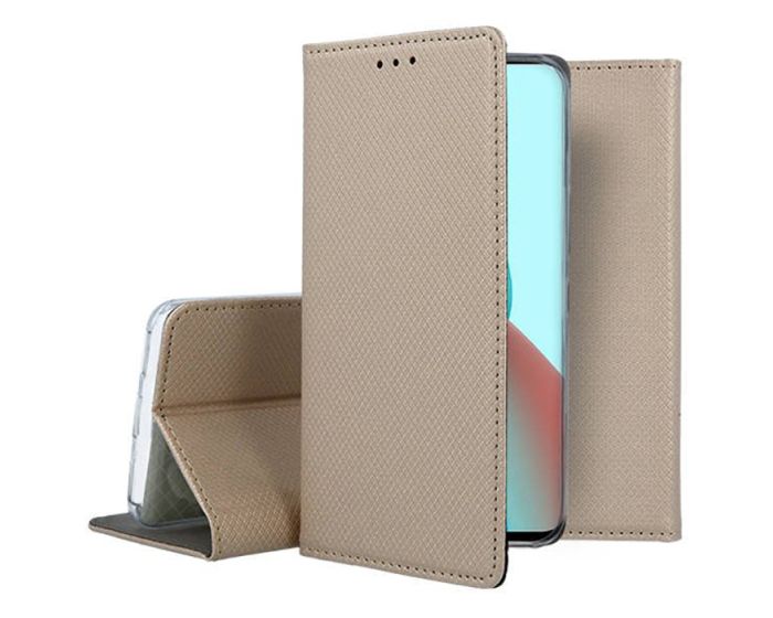 Forcell Smart Book Case με Δυνατότητα Stand Θήκη Πορτοφόλι Gold (Xiaomi Mi 11 Lite 4G / 5G)