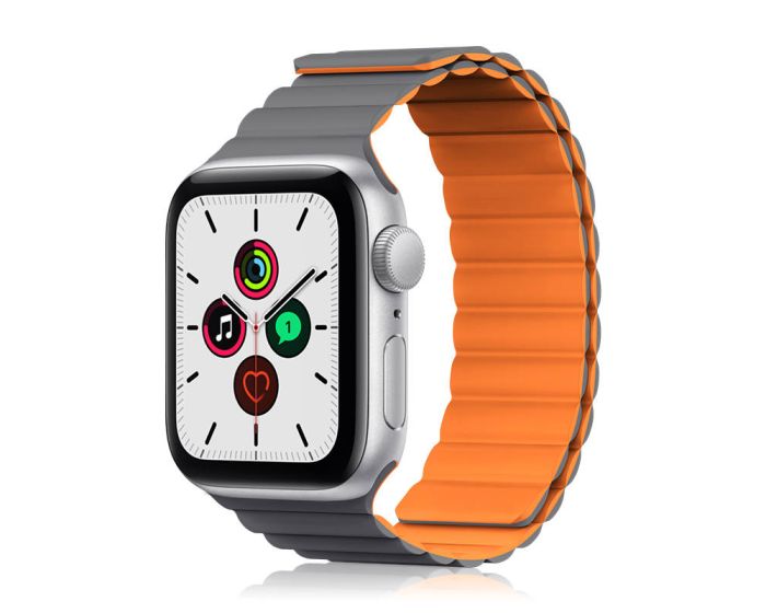 Kingxbar Magnetic Loop Strap Grey / Orange - Apple Watch 38/40/41mm (1/2/3/4/5/6/7/SE)