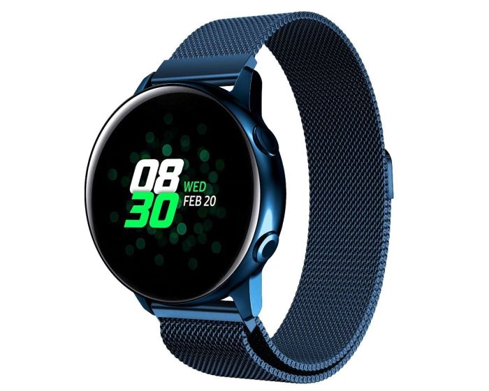 Bracelet Milanese Stainless Steel 20mm Blue για Samsung Galaxy Watch 4 / 5 / 5 Pro / 6 / 7 / FE (40/42/43/44/45/46/47mm)