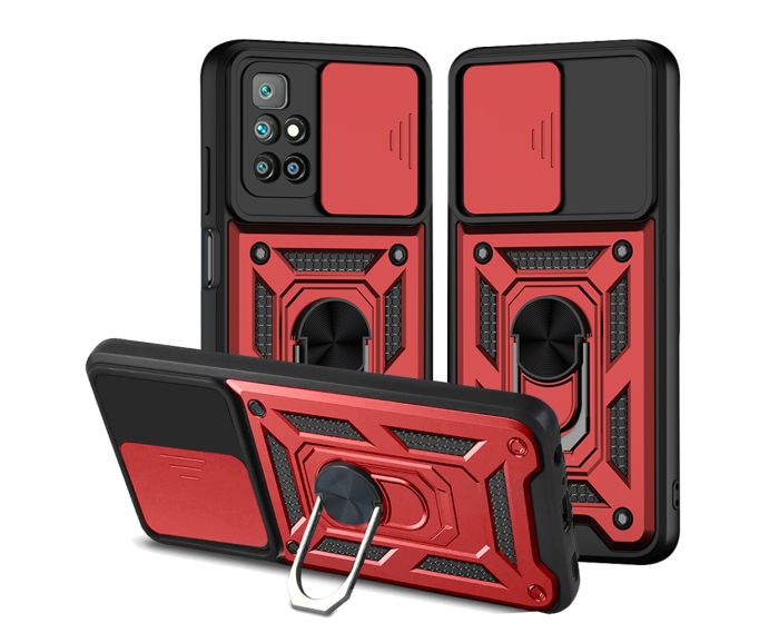NOX Camera Slide Hard Case Σκληρή Θήκη με Κάλυμμα Κάμερας - Red (Xiaomi Redmi 10)