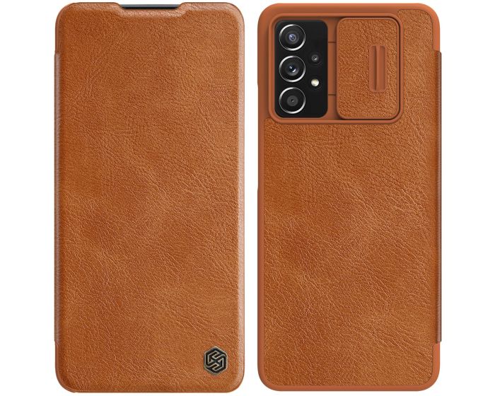 Nillkin Qin Pro Camera Slide PU Leather Θήκη με Κάλυμμα Κάμερας - Brown (Samsung Galaxy A73 5G)
