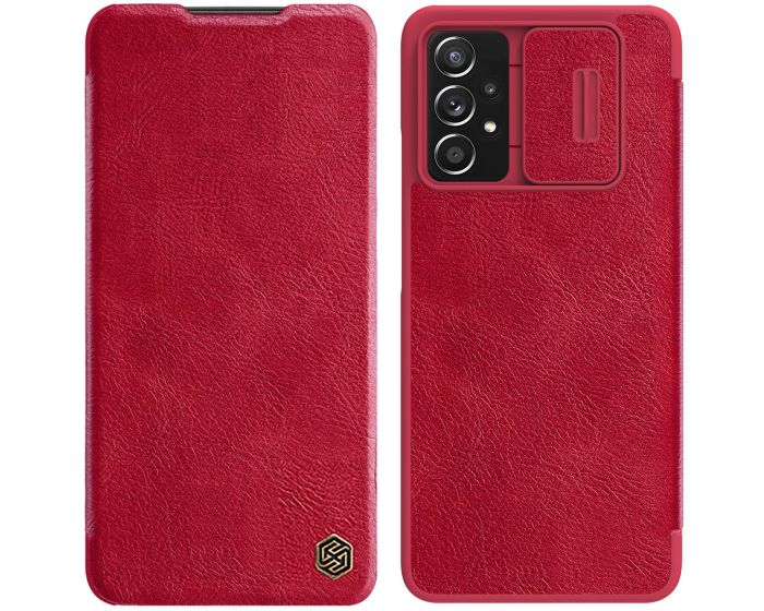 Nillkin Qin Pro Camera Slide PU Leather Θήκη με Κάλυμμα Κάμερας - Red (Samsung Galaxy A73 5G)