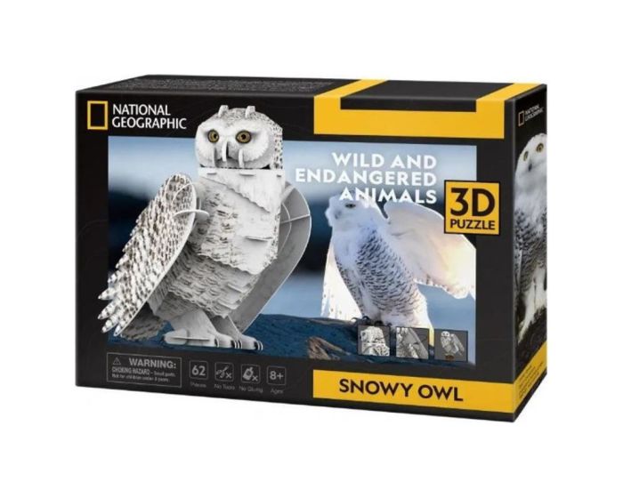 Cubic Fun DS1079H National Geographic Snowy Owl  62 Pcs