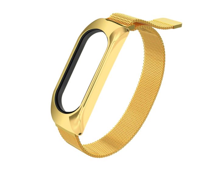 Replacement Metal Band Bracelet Strap Gold - Μεταλλικό Λουράκι για Xiaomi Mi Band 3 / 4 / 5 / 6