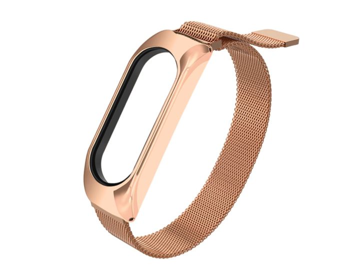 Replacement Metal Band Bracelet Strap Rose Gold - Μεταλλικό Λουράκι για Xiaomi Mi Band 3 / 4 / 5 / 6