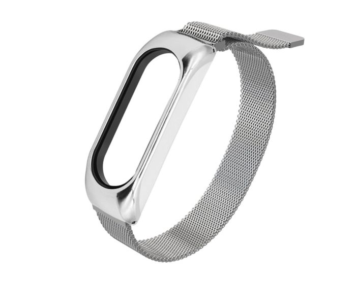 Replacement Metal Band Bracelet Strap Silver - Μεταλλικό Λουράκι για Xiaomi Mi Band 3 / 4 / 5 / 6