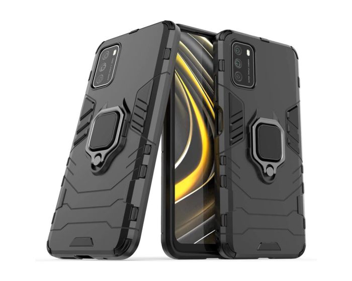 Ring Armor Tough Rugged Case Ανθεκτική Θήκη με Kickstand - Black (Xiaomi Poco M3)