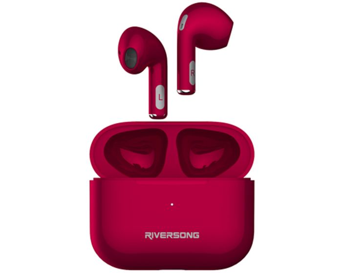 Riversong Air Mini Pro TWS True Wireless Bluetooth Stereo Earbuds with Charging Box - Red Magenta