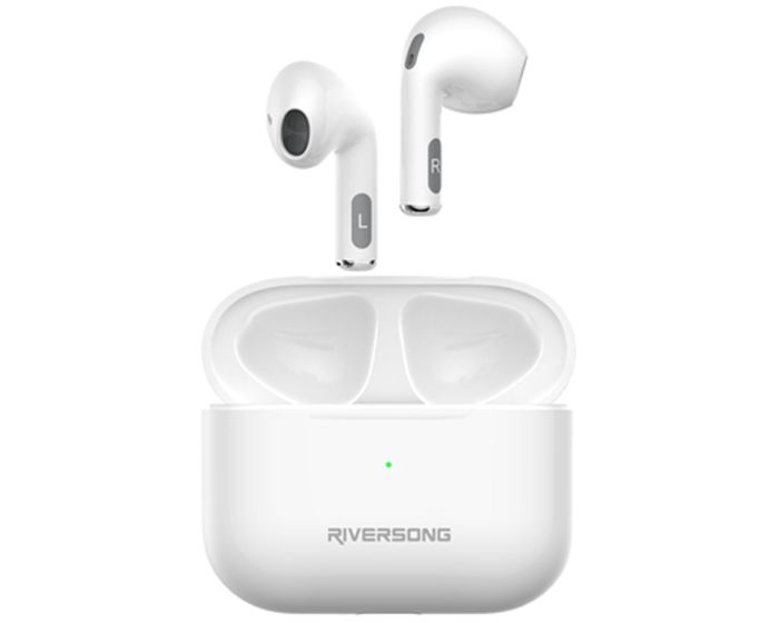 Riversong Air Mini Pro TWS True Wireless Bluetooth Stereo Earbuds with Charging Box - White