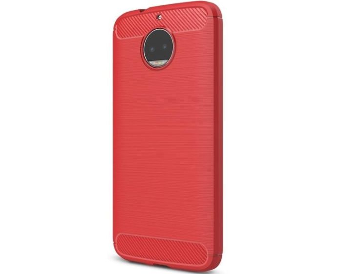TPU Carbon Rugged Armor Case (173671) Red (Motorola Moto G5s Plus)