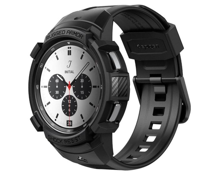 Spigen Rugged Armor Pro Case (ACS03833) Ανθεκτικό Λουράκι Θήκη Matte Black (Samsung Galaxy Watch 4 Classic 42mm)