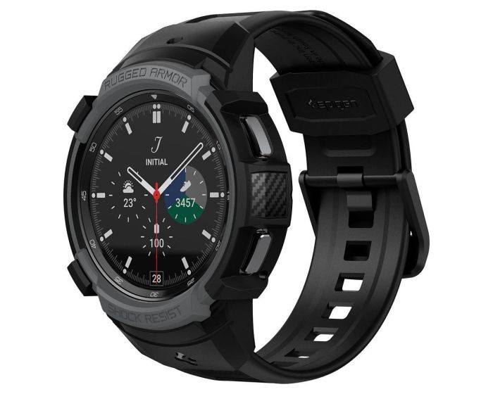 Spigen Rugged Armor Pro Case (ACS03652) Ανθεκτικό Λουράκι Θήκη Charcoal Grey (Samsung Galaxy Watch 4 Classic 46mm)