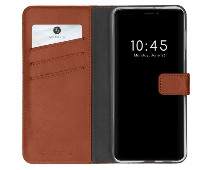 Selencia Era Genuine Leather Wallet Case Δερμάτινη Θήκη Πορτοφόλι - Light Brown (iPhone 13 Pro)