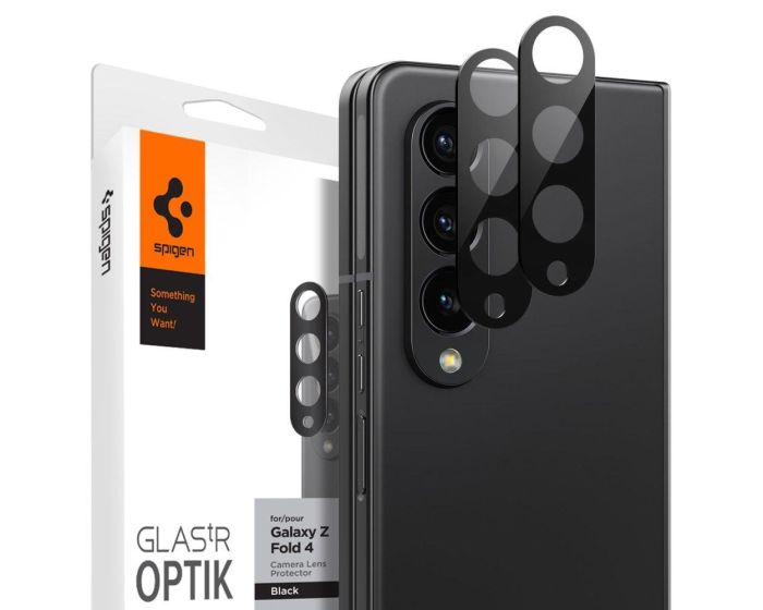 Spigen Optik.Tr Full Cover Camera Lens Tempered Glass Prοtector (AGL05428) 2-Pack Black (Samsung Galaxy Z Fold4)