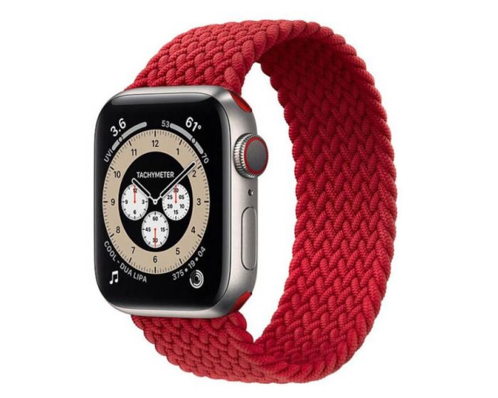 Stoband Hera Braided Strap Υφασμάτινο Λουράκι Size M (Apple Watch 42/44/45mm 1/2/3/4/5/6/7/SE) - Red