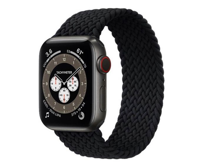Stoband Hera Braided Strap Υφασμάτινο Λουράκι Size L (Apple Watch 42/44/45mm 1/2/3/4/5/6/7/SE) - Black