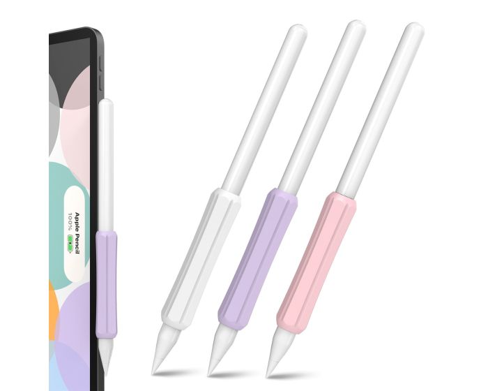 Stoyobe Silicone Holder Set 3x Λαβές Σιλικόνης για Apple Pencil 1/2 / Huawei M-Pencil - Pink / Purple / White