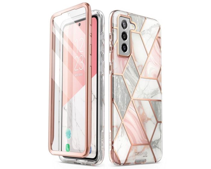 i-Blason Ανθεκτική Θήκη Cosmo Full Body Case With Built-In Screen Protector Marble Pink (Samsung Galaxy S21 FE 5G)