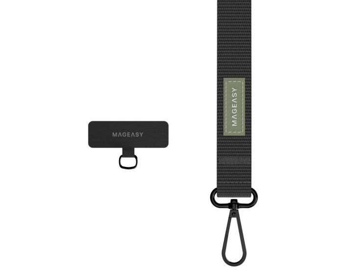 MagEasy Strap + Strap Card (MPHIPH063CB22) Universal Neck Strap Λουράκι - Classic Black