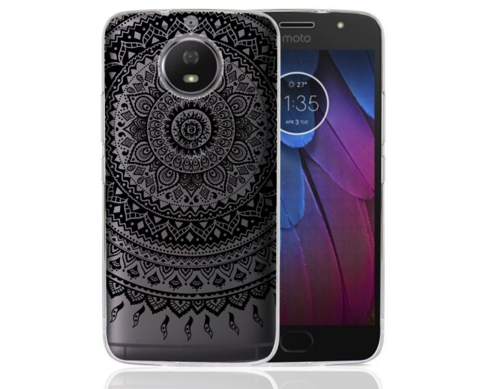 TPU Hybrid Case Mandala Design Θήκη Σιλικόνης Διάφανη Μαύρη (Motorola Moto G5s)
