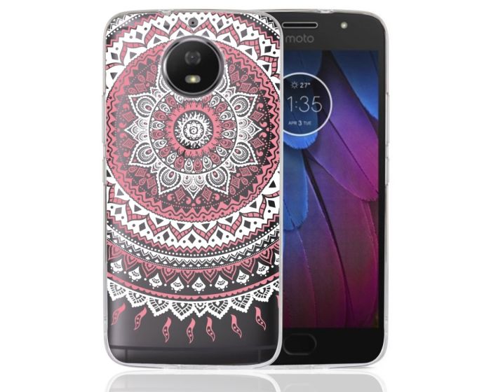 TPU Hybrid Case Mandala Design Θήκη Σιλικόνης Διάφανη Ροζ (Motorola Moto G5s)