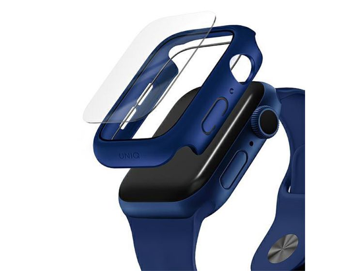 UNIQ Nautic Case with 9H Tempered Glass για Apple Watch 40mm (4/5/6/SE) - Blue