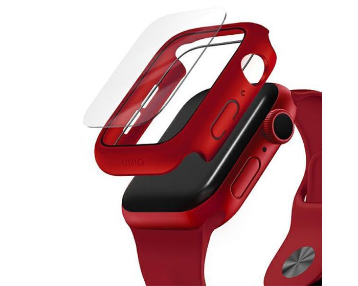 UNIQ Nautic Case with 9H Tempered Glass για Apple Watch 40mm (4/5/6/SE) - Red