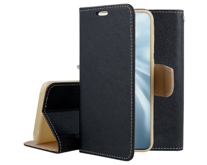 Tel1 Fancy Diary Case Θήκη Πορτοφόλι με δυνατότητα Stand Black / Gold (Xiaomi Mi 11)