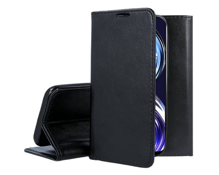 Forcell Magnet Wallet Case Θήκη Πορτοφόλι με δυνατότητα Stand Black (Realme 8i)