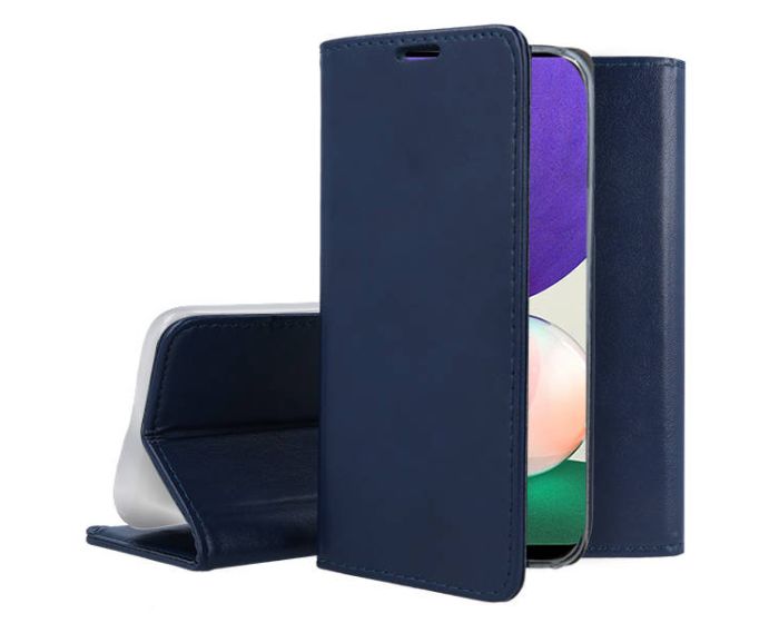 Forcell Magnet Wallet Case Θήκη Πορτοφόλι με δυνατότητα Stand Navy Blue (Samsung Galaxy A22 4G)
