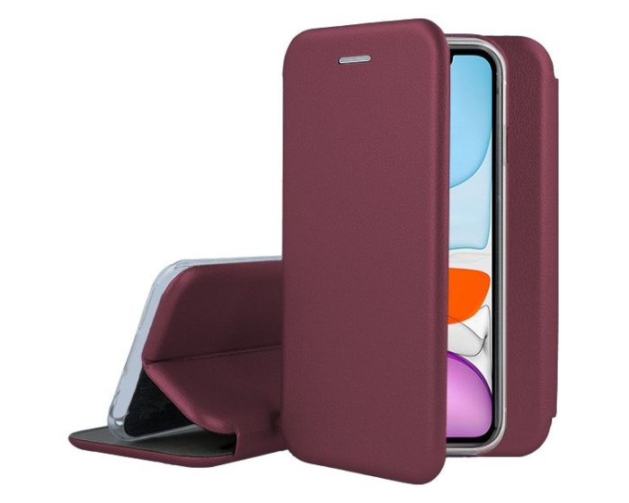 Smart Diva Book Case με Δυνατότητα Στήριξης - Burgundy (iPhone 11)