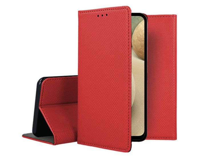 Forcell Smart Book Case με Δυνατότητα Stand Θήκη Πορτοφόλι Red (Samsung Galaxy A12 / M12)