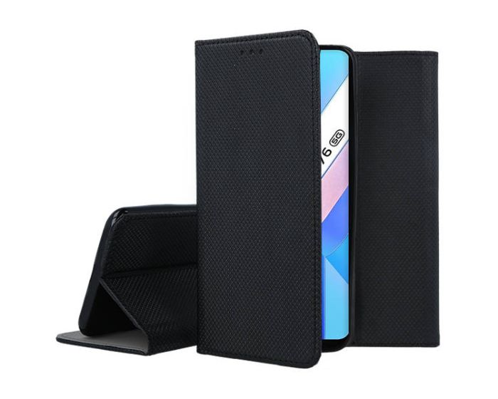 Forcell Smart Book Case με Δυνατότητα Stand Θήκη Πορτοφόλι Black (Vivo Y76 5G)