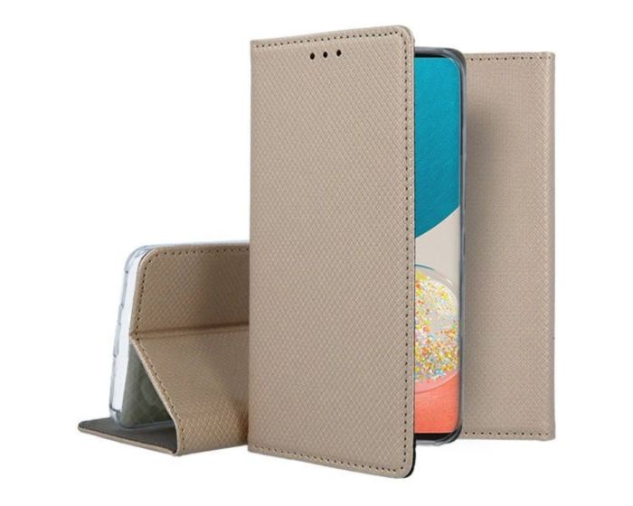 Forcell Smart Book Case με Δυνατότητα Stand Θήκη Πορτοφόλι Gold (Xiaomi 15T) - MT82592