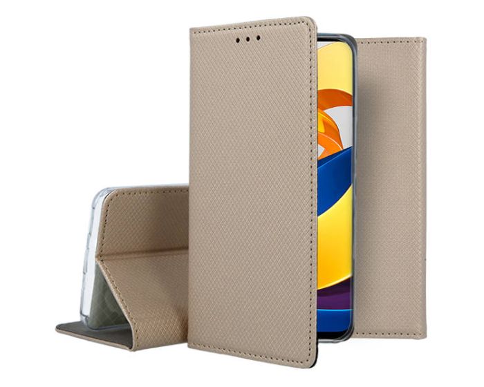 Forcell Smart Book Case με Δυνατότητα Stand Θήκη Πορτοφόλι Gold (Xiaomi Poco M4 Pro 5G / Redmi Note 11T 5G / 11S 5G)