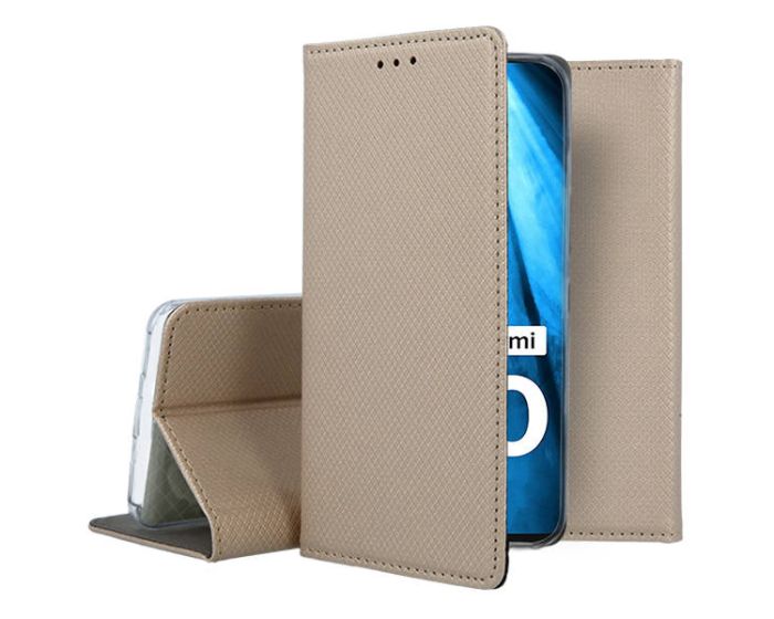 Forcell Smart Book Case με Δυνατότητα Stand Θήκη Πορτοφόλι Gold (Xiaomi Redmi 10)