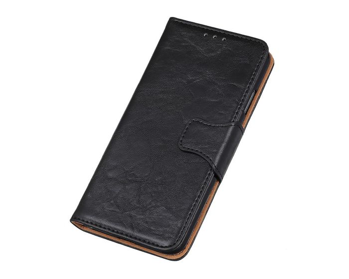 Crazy Horse Magnet Wallet Case Θήκη Πορτοφόλι με Δυνατότητα Stand - Black (Xiaomi Mi 11 Lite 4G / 5G)