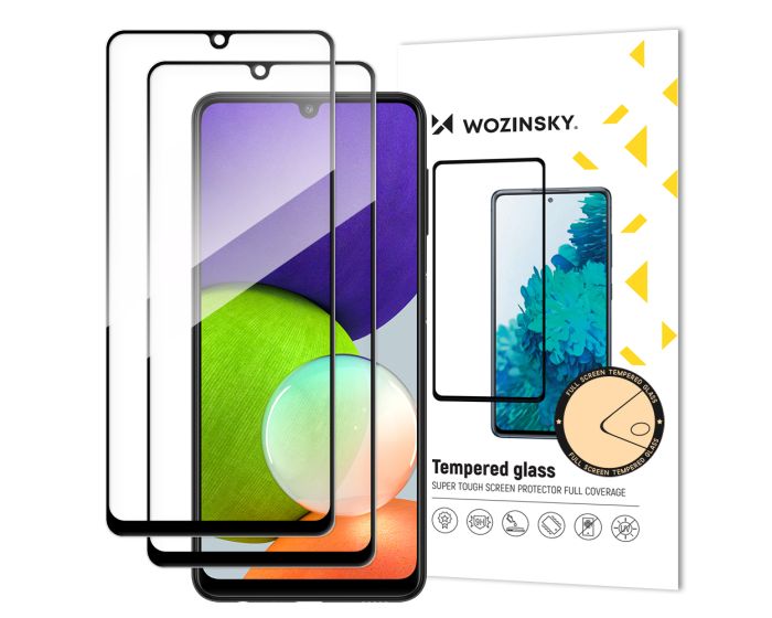 Wozinsky Full Glue Full Face Case Friendly 2Pack Black Αντιχαρακτικό Γυαλί 9H Tempered Glass (Samsung Galaxy A22 4G)