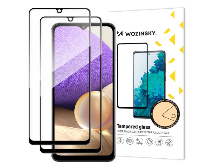 Wozinsky Full Glue Full Face Case Friendly 2Pack Black Αντιχαρακτικό Γυαλί 9H Tempered Glass (Samsung Galaxy A32 5G)