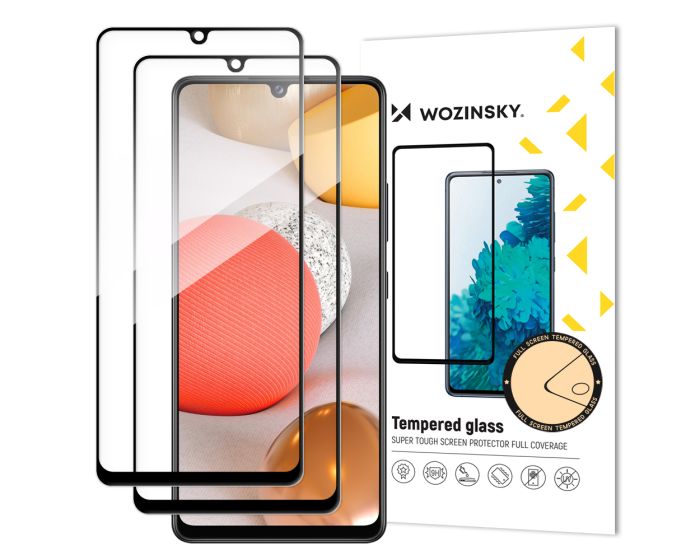 Wozinsky Full Glue Full Face Case Friendly 2Pack Black Αντιχαρακτικό Γυαλί 9H Tempered Glass (Samsung Galaxy A42 5G)