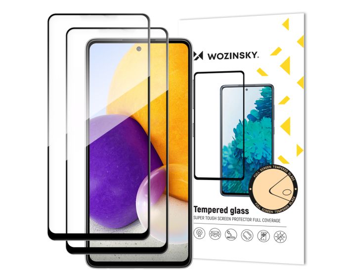 Wozinsky Full Glue Full Face Case Friendly 2Pack Black Αντιχαρακτικό Γυαλί 9H Tempered Glass (Samsung Galaxy A72 4G / 5G)