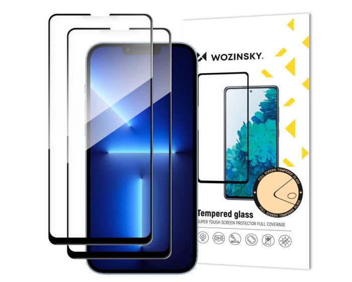 Wozinsky Full Glue Full Face Case Friendly 2Pack Black Αντιχαρακτικό Γυαλί 9H Tempered Glass (iPhone 13 Mini)