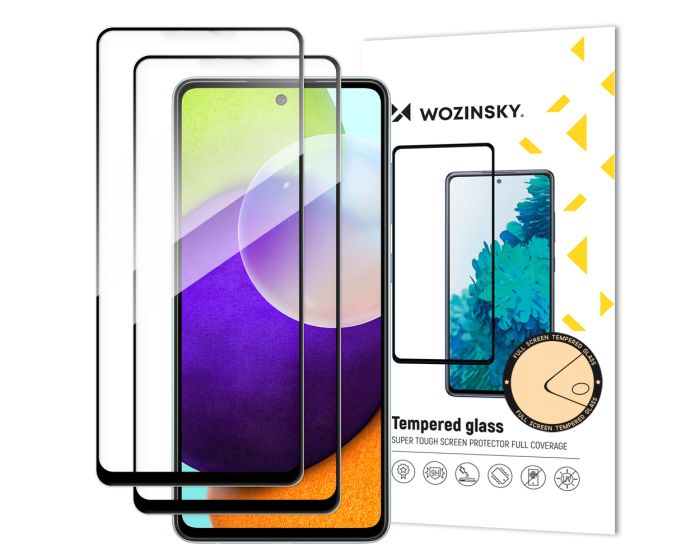 Wozinsky Full Glue Full Face Case Friendly 2Pack Black Αντιχαρακτικό Γυαλί 9H Tempered Glass (Samsung Galaxy A52 / A52s)