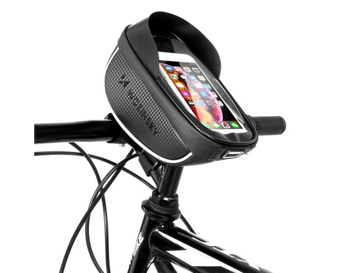 Wozinsky Front Frame Handlebar Bag 1L (WBB16BK) Τσαντάκι Ποδηλάτου με Θέση για Smartphone - Black